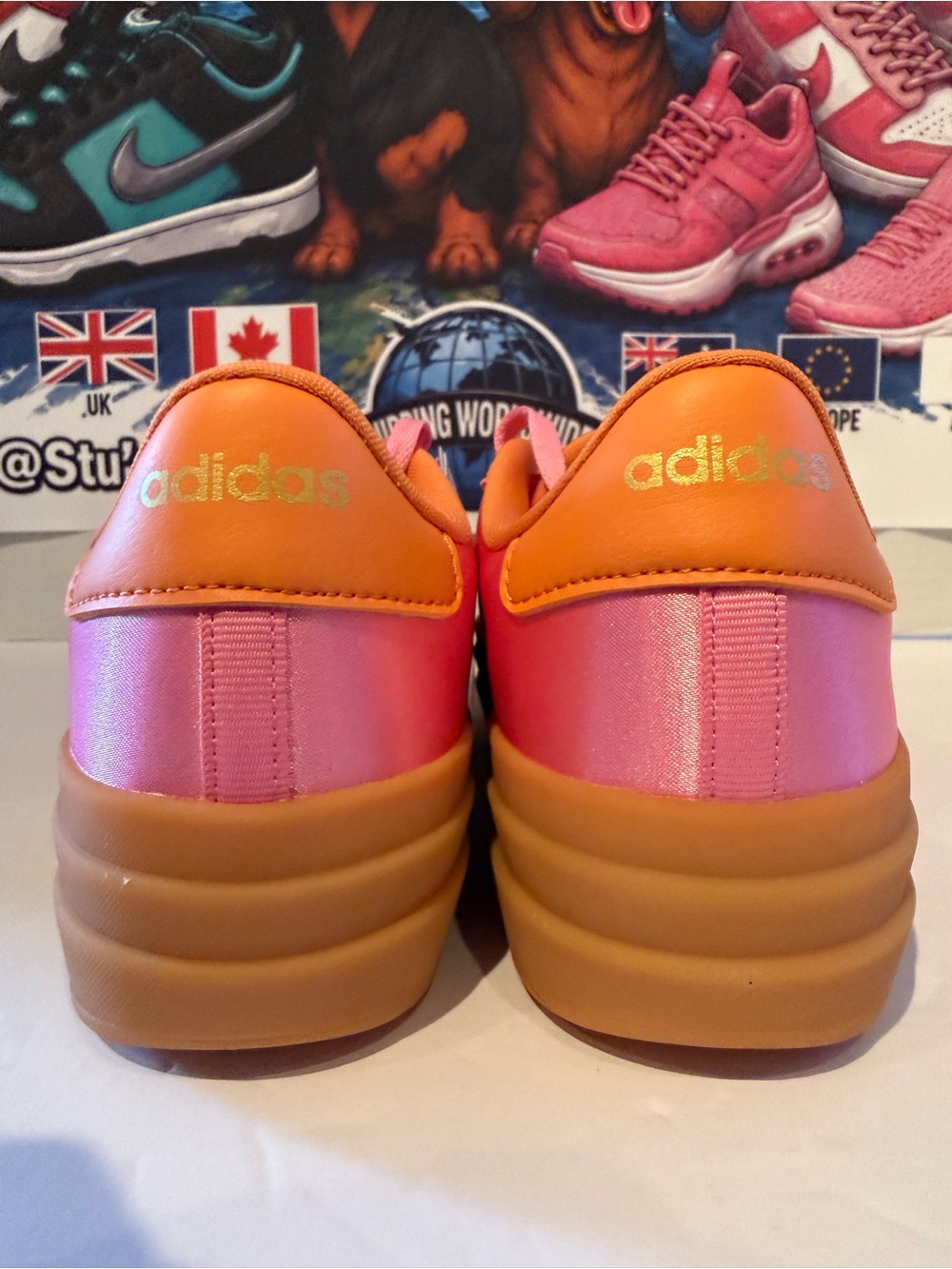adidas Kids Pink and Orange Platform Sneakers 6.5W/5Y - Picture 8 of 10